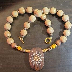 Handcrafted Wooden Beaded Necklace